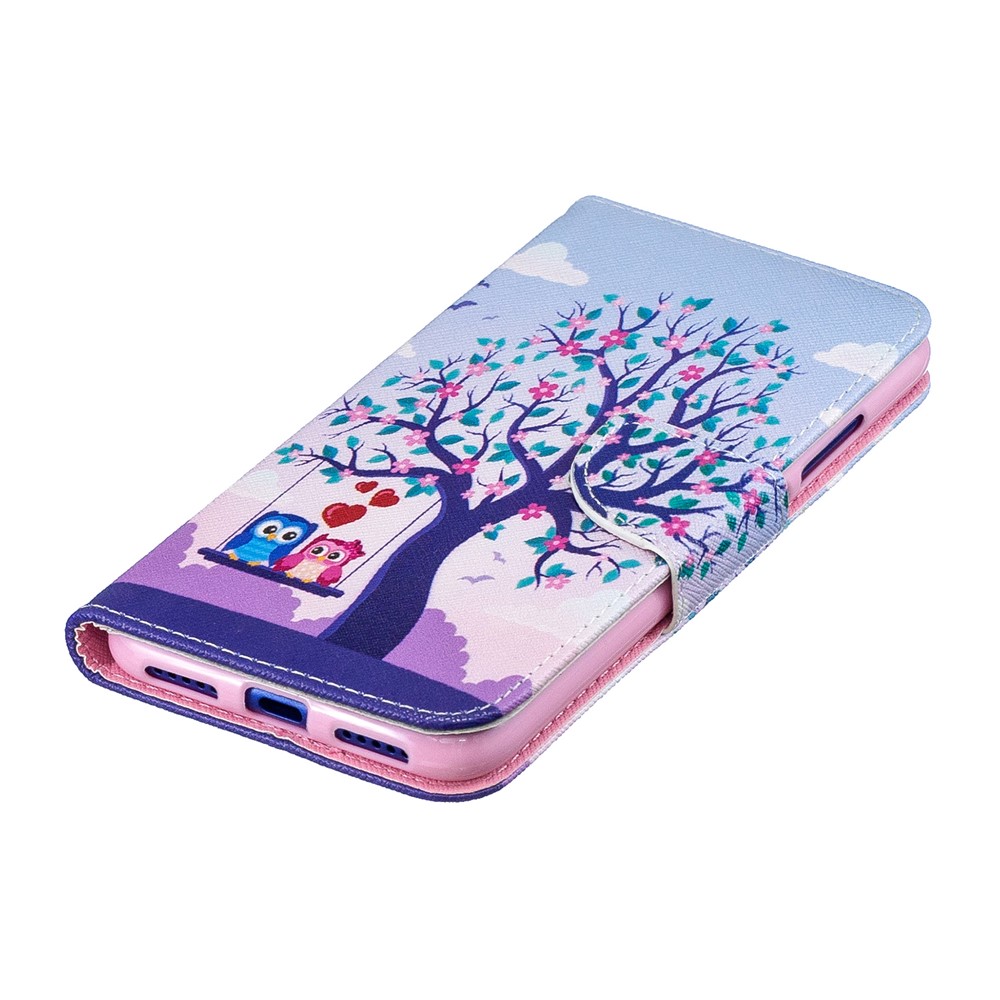 Pattern Printing Leather Wallet Case for Xiaomi Redmi Note 7S /Note 7 / Note 7 Pro (India) - Tree and Owls-7