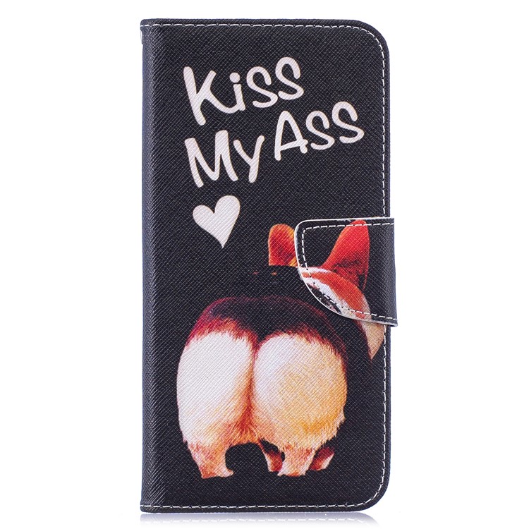 Pattern Printing Leather Wallet Case for Xiaomi Redmi Note 7S /Note 7 / Note 7 Pro (India) - Kiss My Ass-2