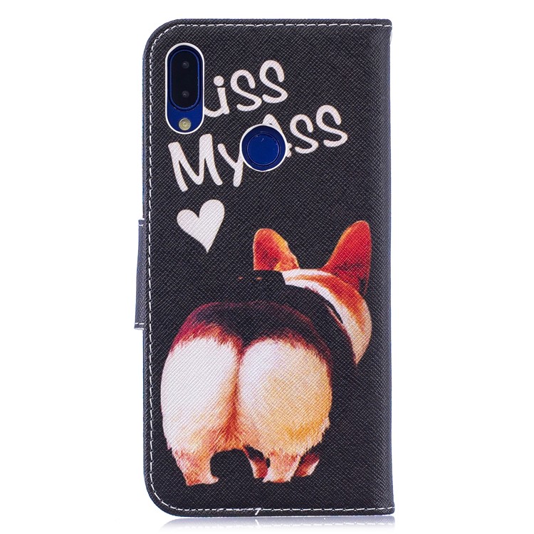 Pattern Printing Leather Wallet Case for Xiaomi Redmi Note 7S /Note 7 / Note 7 Pro (India) - Kiss My Ass-3