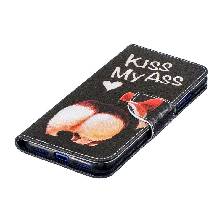 Pattern Printing Leather Wallet Case for Xiaomi Redmi Note 7S /Note 7 / Note 7 Pro (India) - Kiss My Ass-7