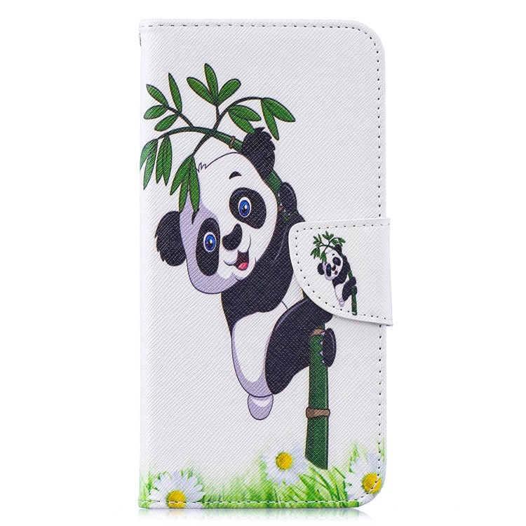 Pattern Printing Leather Wallet Case for Xiaomi Redmi Note 7S /Note 7 / Note 7 Pro (India) - Panda Pattern-2