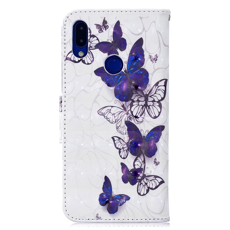 Impressão Padrão Ponto De Luz Decoração Carteira De Couro Caso Para Xiaomi Redmi Nota 7 / Nota 7 Pro (índia) - Linda Borboleta-3