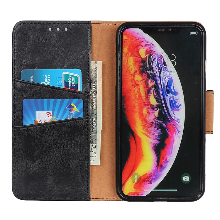 Crazy Horse Split Leather Stand Phone Case for Xiaomi Mi 9 - Black-7