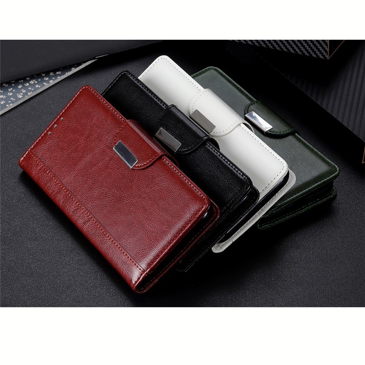 Glossy PU Leather Wallet Case for Xiaomi Mi 9 - Black-14