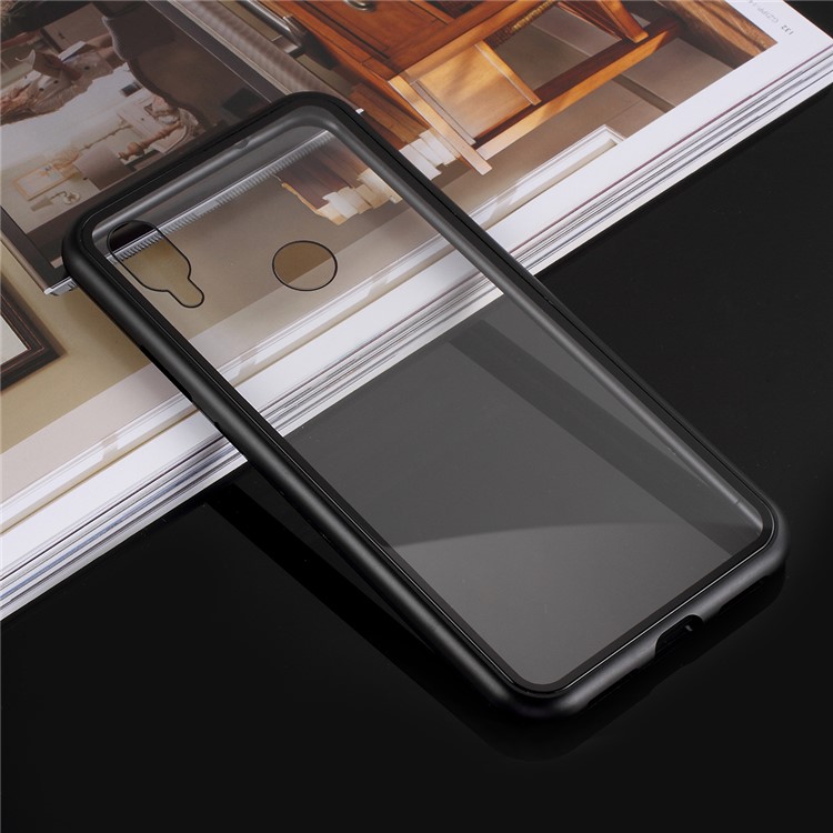 Detachable Magnetic Metal Frame + Tempered Glass Back Protection Cover for Xiaomi Redmi Note 7S /Note 7 / Note 7 Pro (India) - Black-2