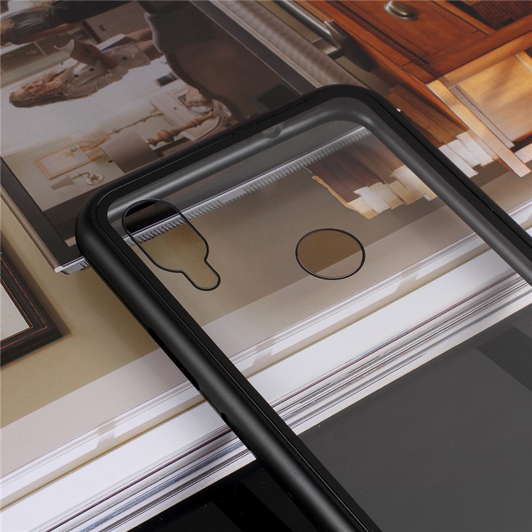 Detachable Magnetic Metal Frame + Tempered Glass Back Protection Cover for Xiaomi Redmi Note 7S /Note 7 / Note 7 Pro (India) - Black-3