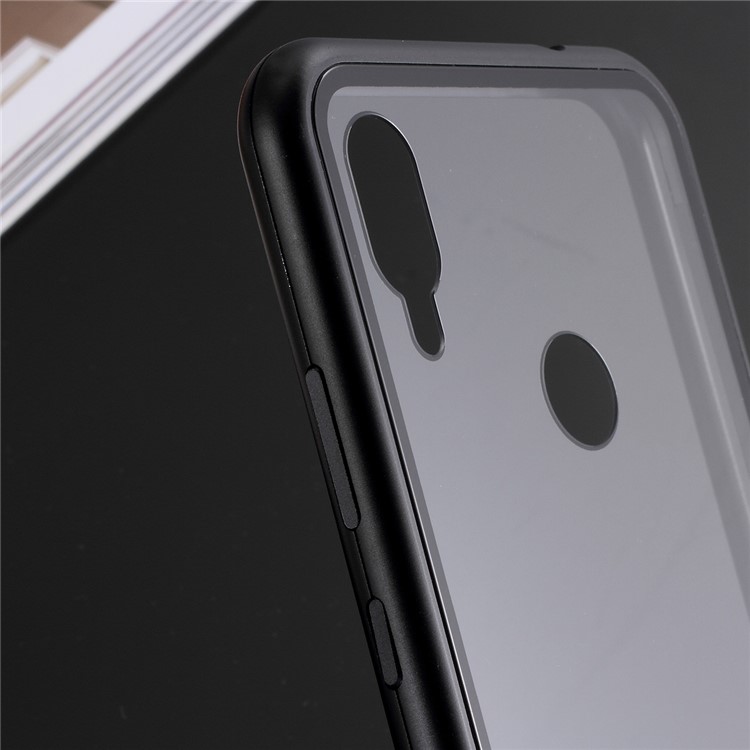 Detachable Magnetic Metal Frame + Tempered Glass Back Protection Cover for Xiaomi Redmi Note 7S /Note 7 / Note 7 Pro (India) - Black-5