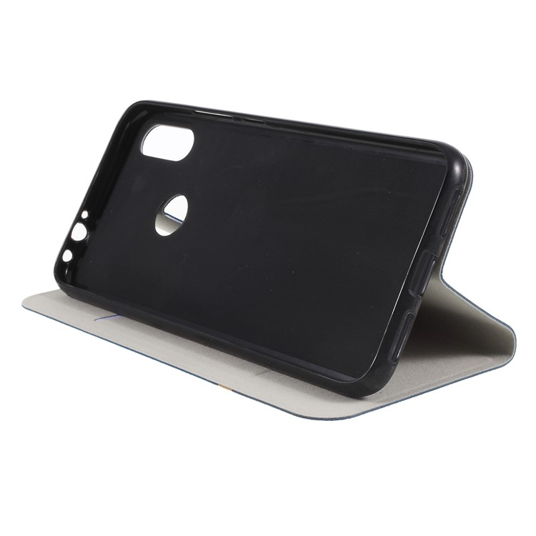 Cross Pattern Leather Card Holder Phone Cover (Built-in Steel Sheet) for Xiaomi Redmi Note 7 / Note 7 Pro (India) - Blue-2