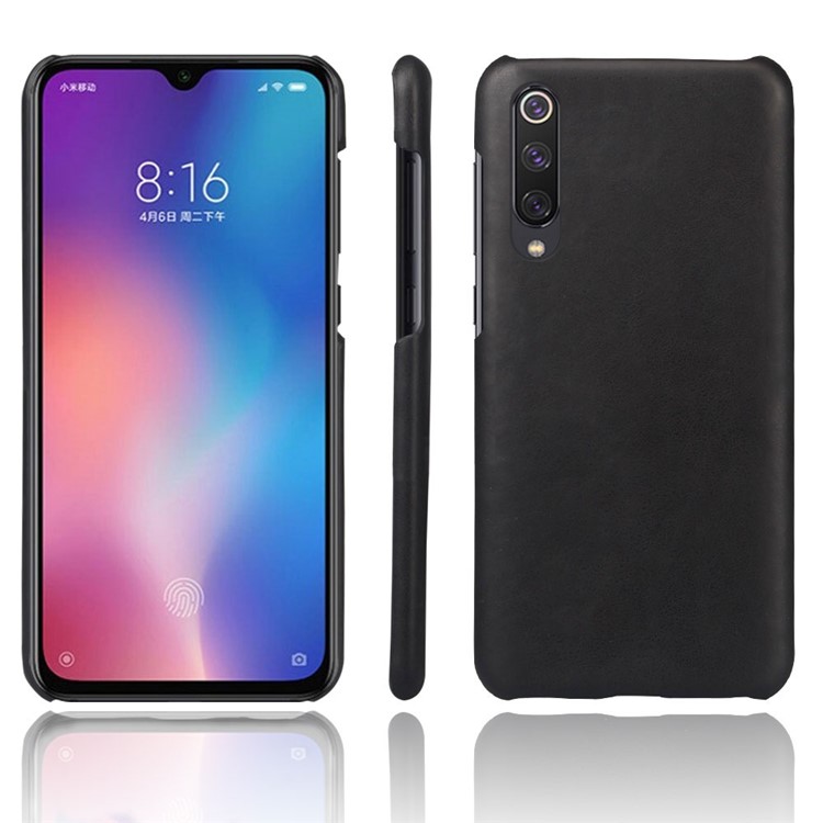 KSQ Crazy Horse PU Leather Coated Plastic Case for Xiaomi Mi 9 SE - Black-1