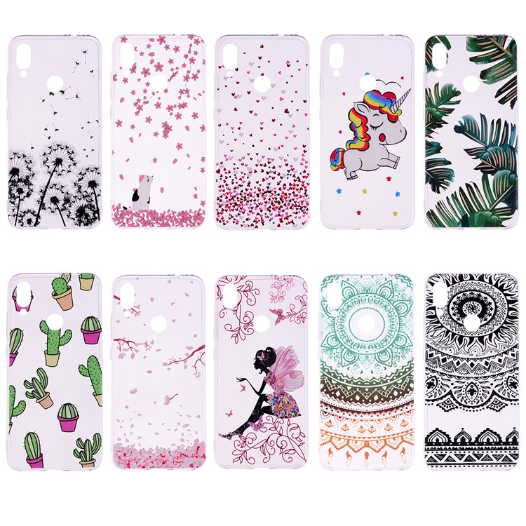 Pattern Printing TPU Shell for Xiaomi Redmi Note 7S /Note 7 / Note 7 Pro (India) - Leaves-6