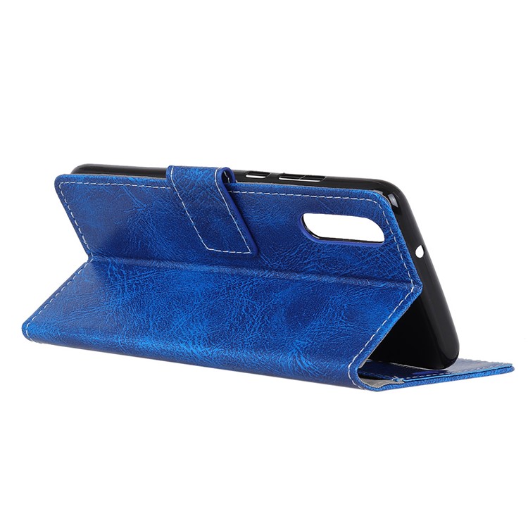 Crazy Horse Leather Wallet Case Accessory for Xiaomi Mi 9 SE - Blue-3