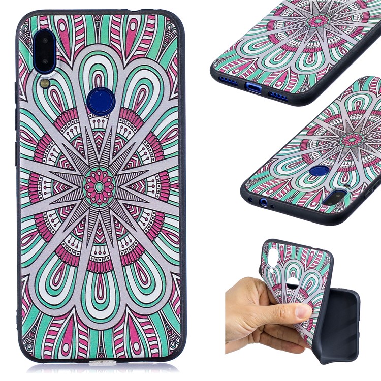 Pattern Printing Embossed TPU Case for Xiaomi Redmi Note 7S / Note 7 / Note 7 Pro (India) - Symmetric Pattern-1