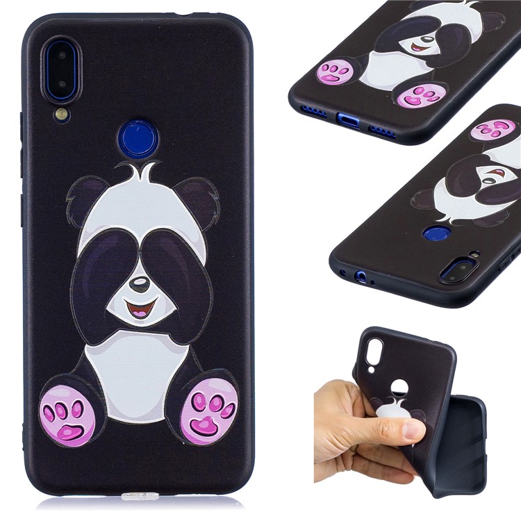 Pattern Printing Embossed TPU Case for Xiaomi Redmi Note 7S / Note 7 / Note 7 Pro (India) - Cute Panda-1