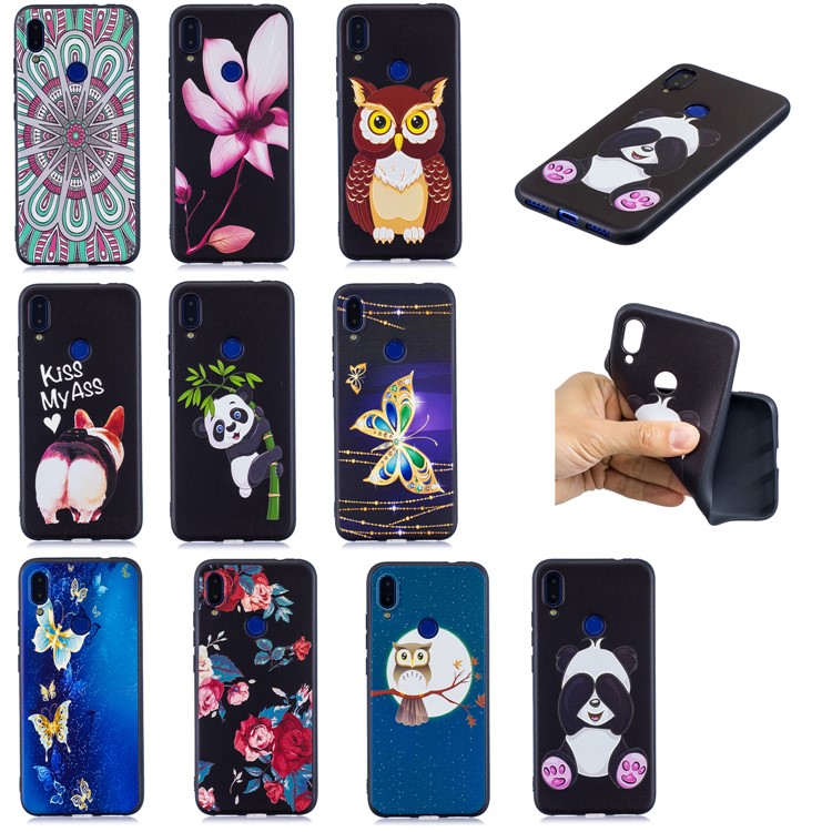 Pattern Printing Embossed TPU Case for Xiaomi Redmi Note 7S / Note 7 / Note 7 Pro (India) - Cute Panda-8