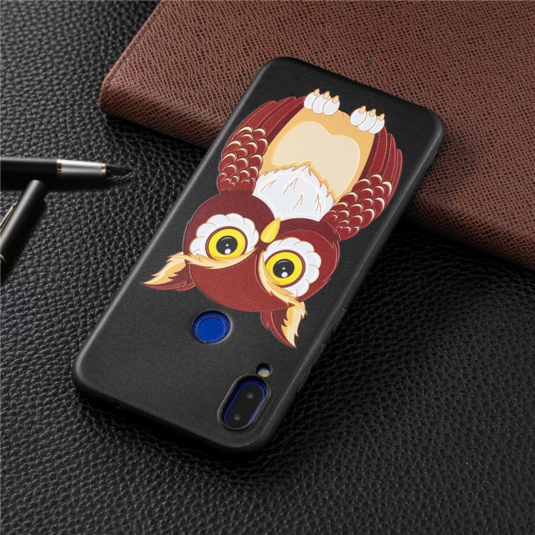 Pattern Printing Embossed TPU Case for Xiaomi Redmi Note 7S / Note 7 / Note 7 Pro (India) - Brown Owl-3