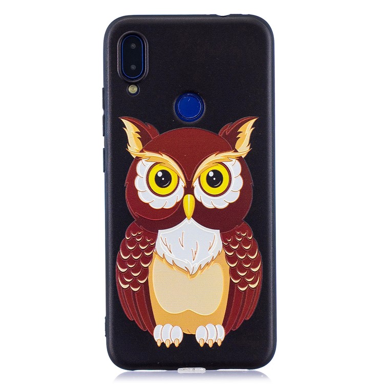 Pattern Printing Embossed TPU Case for Xiaomi Redmi Note 7S / Note 7 / Note 7 Pro (India) - Brown Owl-4