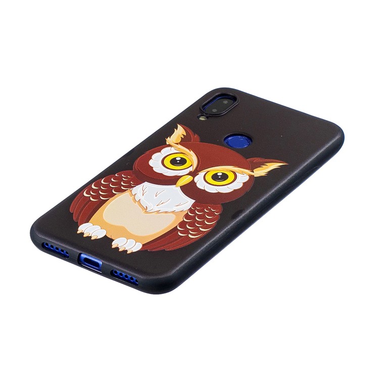 Pattern Printing Embossed TPU Case for Xiaomi Redmi Note 7S / Note 7 / Note 7 Pro (India) - Brown Owl-5