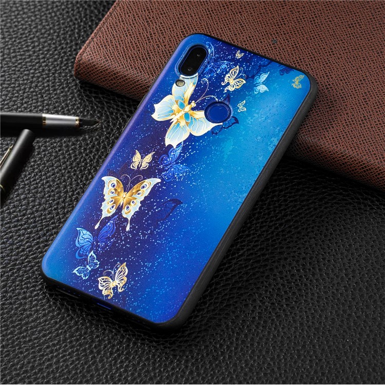 Pattern Printing Embossed TPU Case for Xiaomi Redmi Note 7S / Note 7 / Note 7 Pro (India) - Butterfly Pattern-2