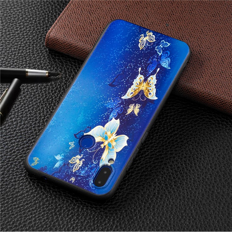 Pattern Printing Embossed TPU Case for Xiaomi Redmi Note 7S / Note 7 / Note 7 Pro (India) - Butterfly Pattern-3