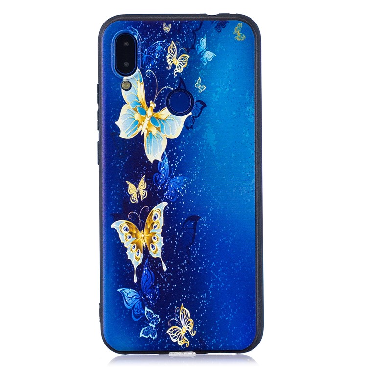 Pattern Printing Embossed TPU Case for Xiaomi Redmi Note 7S / Note 7 / Note 7 Pro (India) - Butterfly Pattern-4
