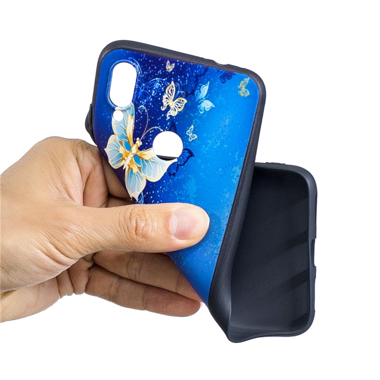 Pattern Printing Embossed TPU Case for Xiaomi Redmi Note 7S / Note 7 / Note 7 Pro (India) - Butterfly Pattern-7