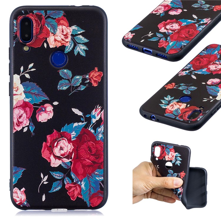 Pattern Printing Embossed TPU Case for Xiaomi Redmi Note 7S / Note 7 / Note 7 Pro (India) - Vivid Flowers-1