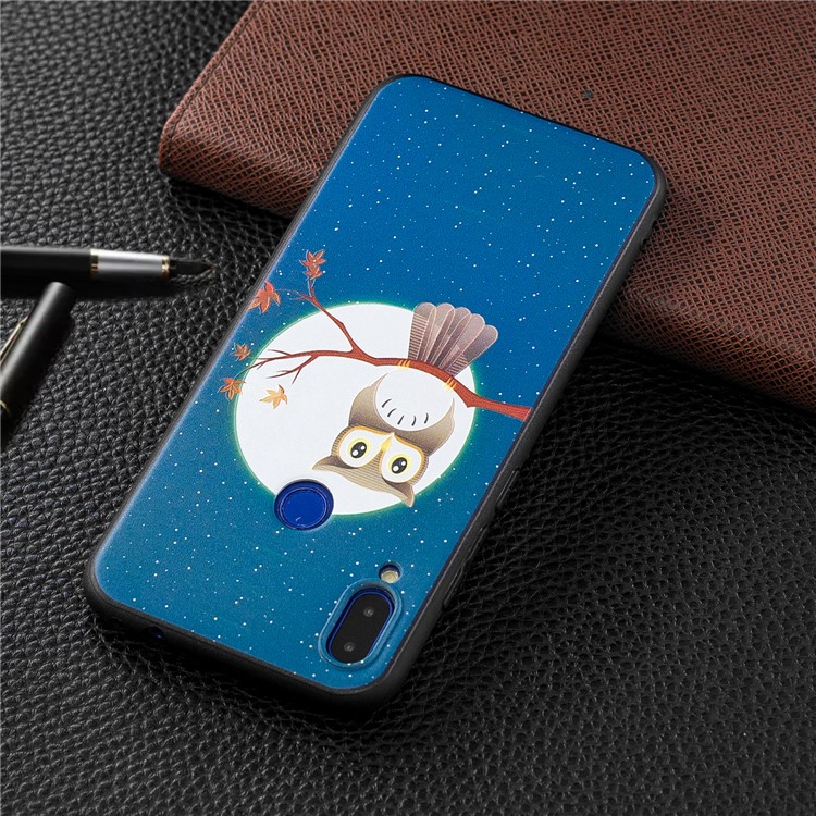 Pattern Printing Embossed TPU Case for Xiaomi Redmi Note 7S / Note 7 / Note 7 Pro (India) - Owl on the Branch-3