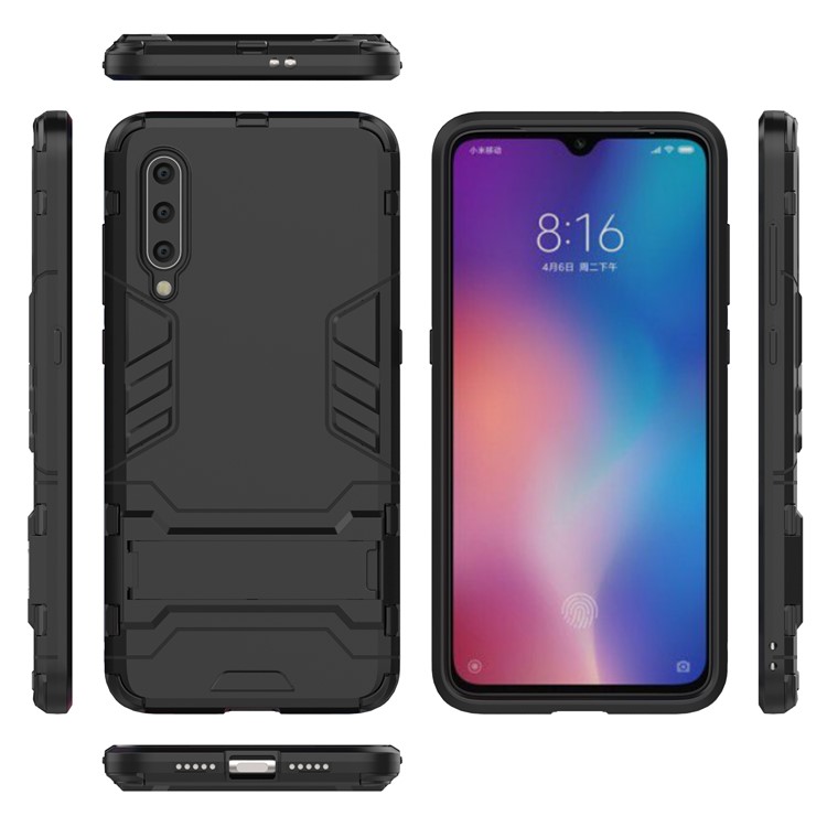 Plastic + TPU Hybrid Case with Kickstand for Xiaomi Mi 9 - Black-1
