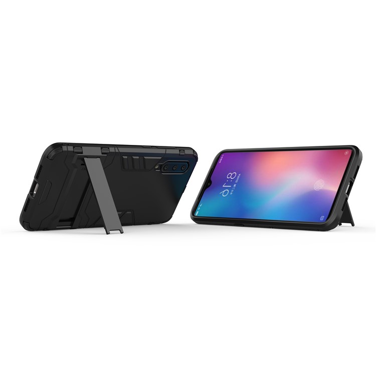 Plastic + TPU Hybrid Case with Kickstand for Xiaomi Mi 9 - Black-8