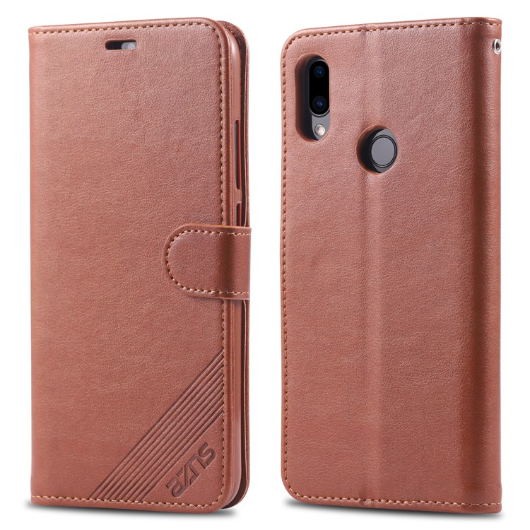AZNS Leather Wallet Case for Xiaomi Redmi Note 7S / Note 7 / Note 7 Pro (India) - Brown-1