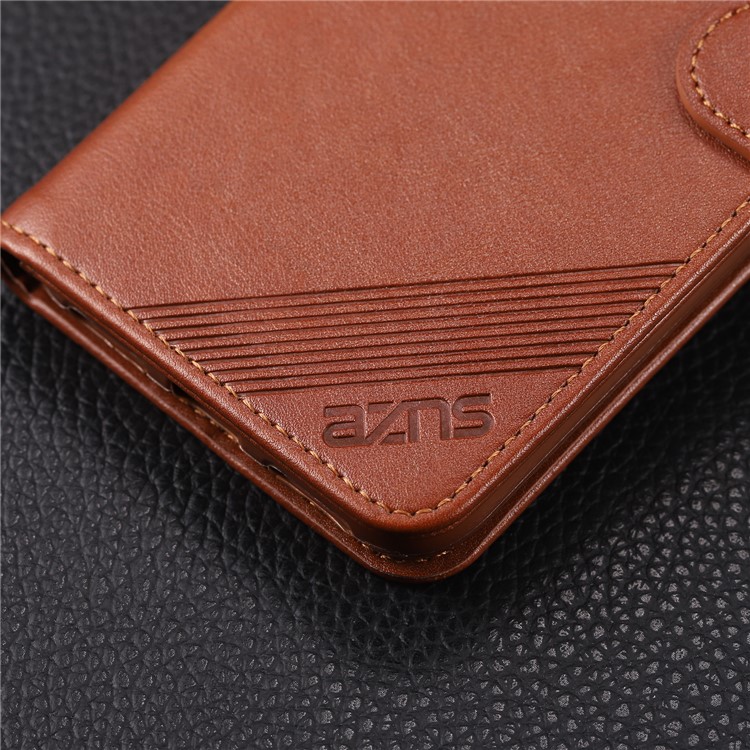 AZNS Leather Wallet Case for Xiaomi Redmi Note 7S / Note 7 / Note 7 Pro (India) - Brown-12