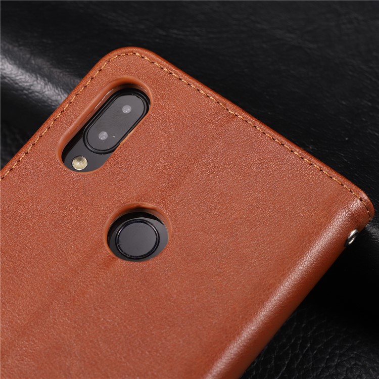 AZNS Leather Wallet Case for Xiaomi Redmi Note 7S / Note 7 / Note 7 Pro (India) - Brown-13