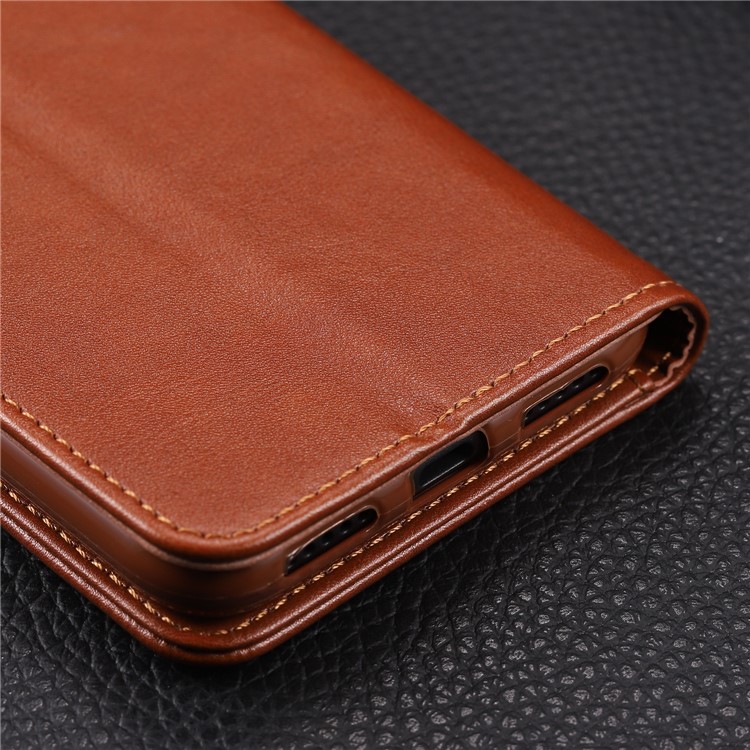 AZNS Leather Wallet Case for Xiaomi Redmi Note 7S / Note 7 / Note 7 Pro (India) - Brown-14