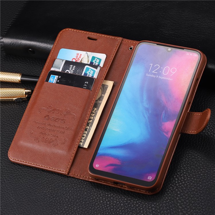 AZNS Leather Wallet Case for Xiaomi Redmi Note 7S / Note 7 / Note 7 Pro (India) - Brown-17