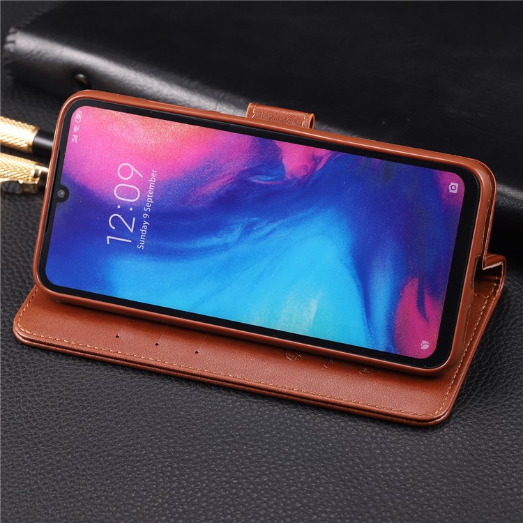 AZNS Leather Wallet Case for Xiaomi Redmi Note 7S / Note 7 / Note 7 Pro (India) - Brown-19