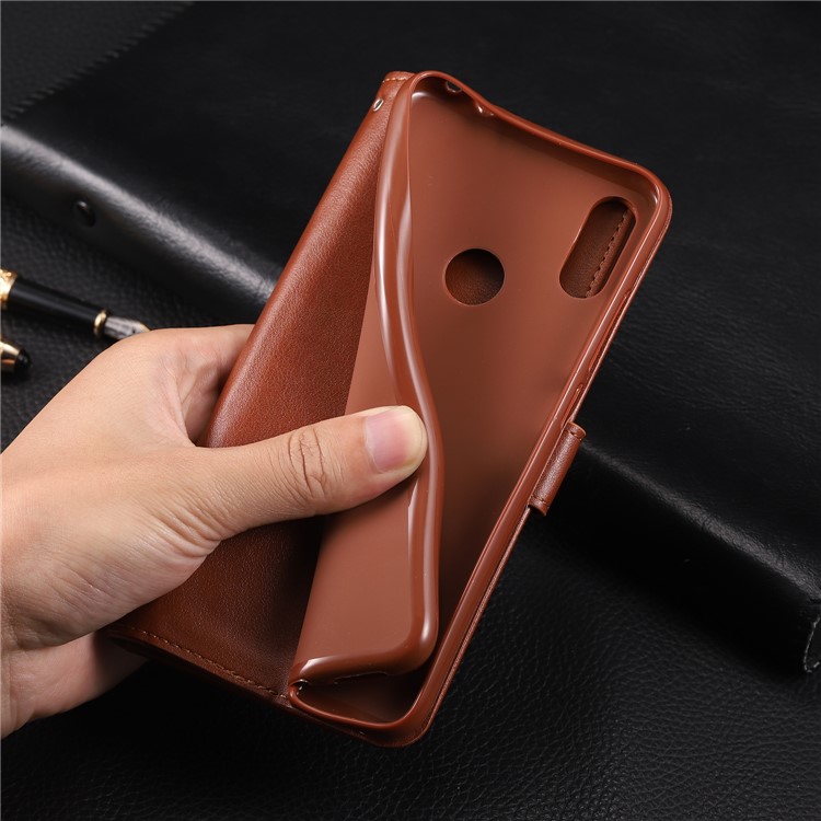 AZNS Leather Wallet Case for Xiaomi Redmi Note 7S / Note 7 / Note 7 Pro (India) - Brown-20