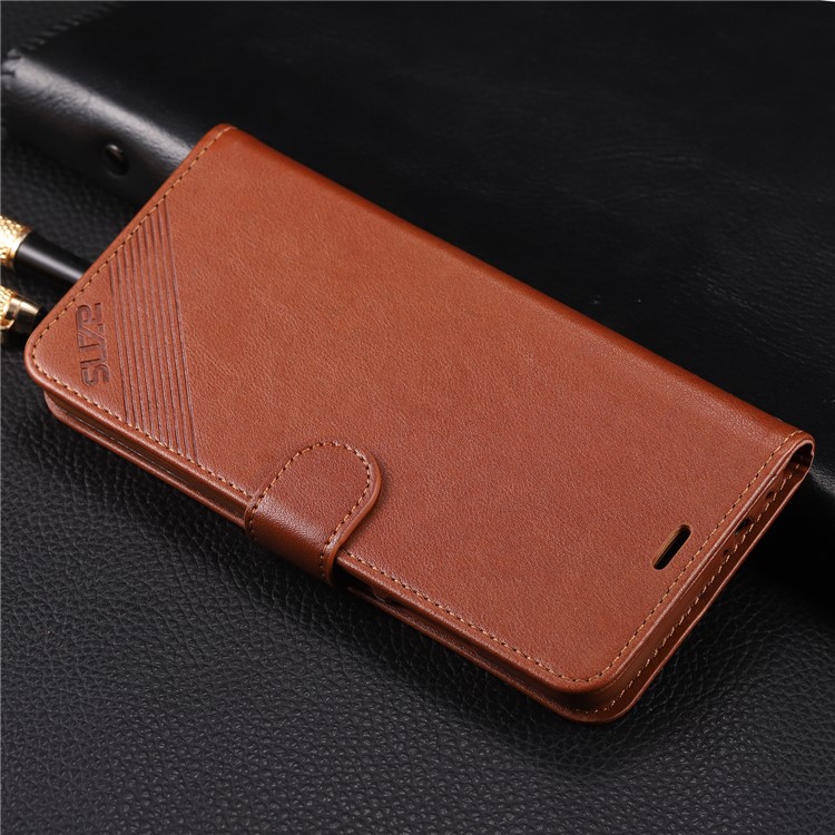 AZNS Leather Wallet Case for Xiaomi Redmi Note 7S / Note 7 / Note 7 Pro (India) - Brown-21