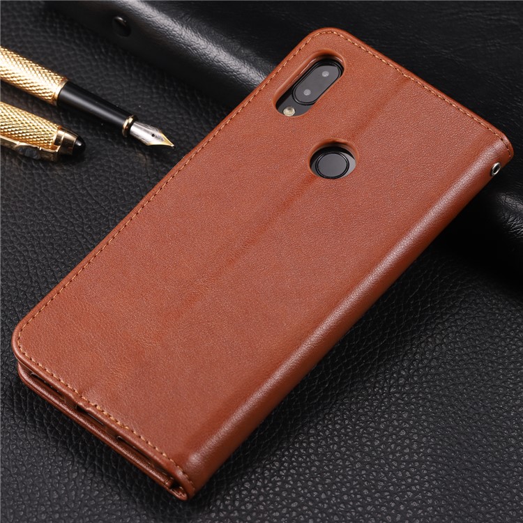 AZNS Leather Wallet Case for Xiaomi Redmi Note 7S / Note 7 / Note 7 Pro (India) - Brown-9