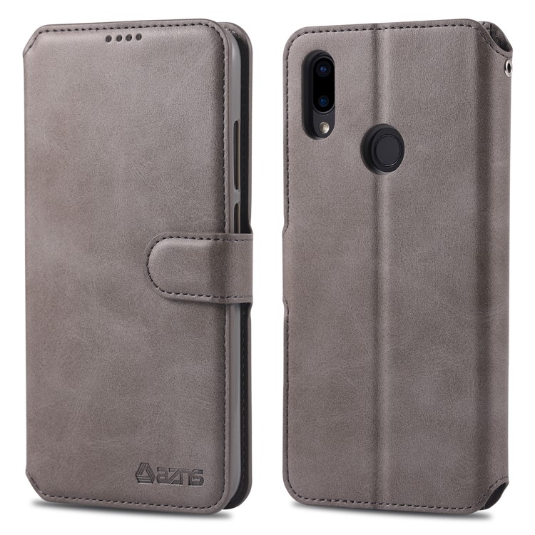 AZNS Leather Stand Case with Card Slots for Xiaomi Redmi Note 7S / Note 7 / Note 7 Pro (India) - Grey-1