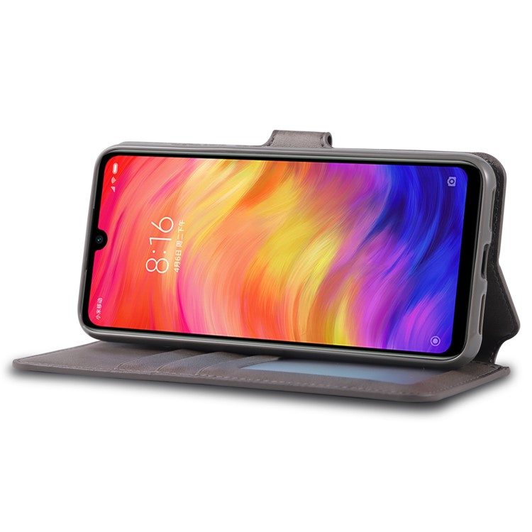 AZNS Leather Stand Case with Card Slots for Xiaomi Redmi Note 7S / Note 7 / Note 7 Pro (India) - Grey-4