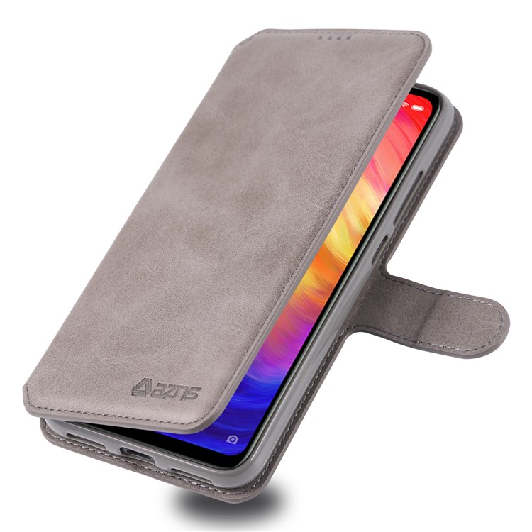 AZNS Leather Stand Case with Card Slots for Xiaomi Redmi Note 7S / Note 7 / Note 7 Pro (India) - Grey-7