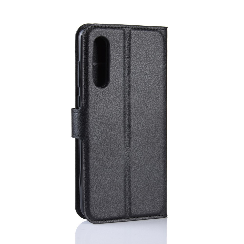 Litchi Skin Pu En Cuir Portefeuille Magnétique Cas De Protection Pour Xiaomi Mi 9 - Noir