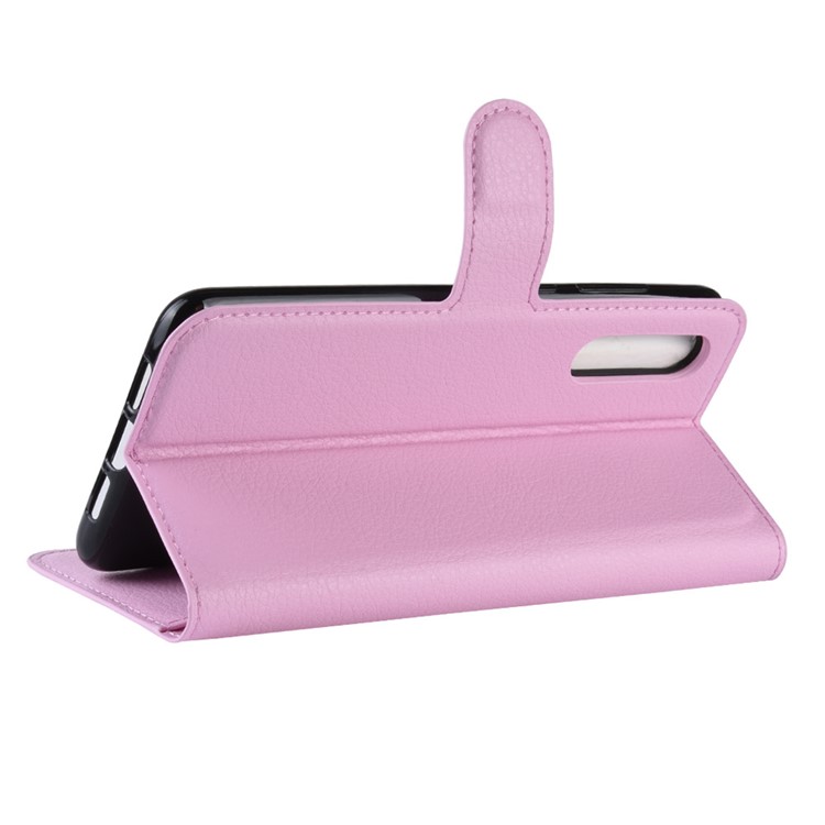 Litchi Skin PU Leather Magnetic Wallet Protective Case for Xiaomi Mi 9 - Pink-5