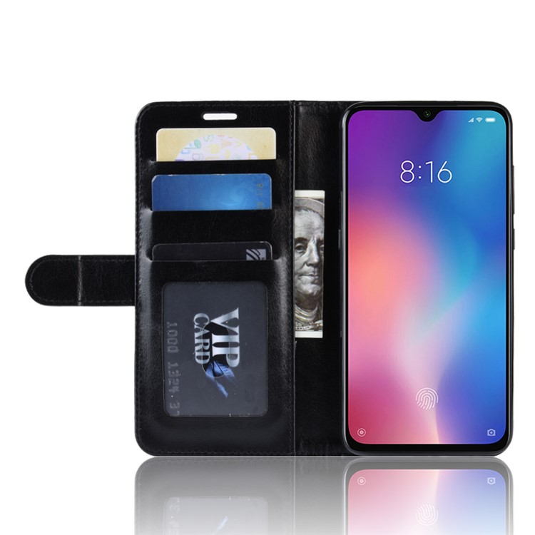 Crazy Horse PU Leather Stand Wallet Flip Case for Xiaomi Mi 9 SE - Black-6