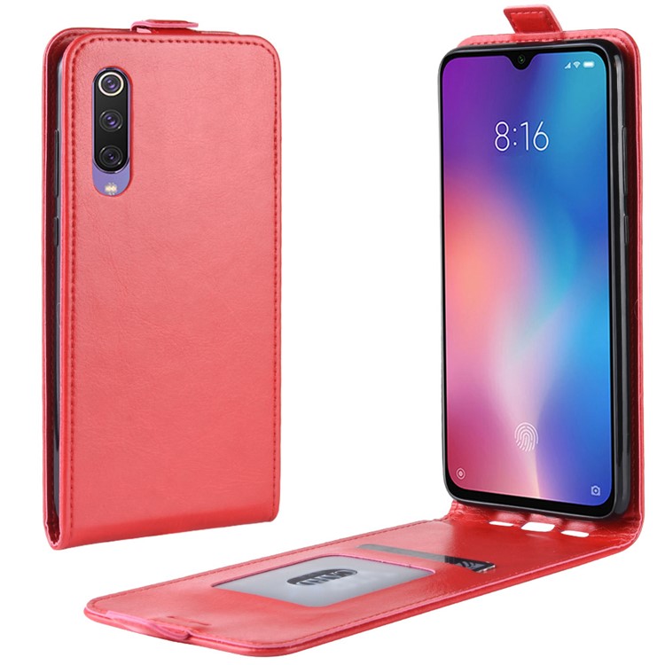 Crazy Horse Vertical Flip Leather Protective Case for Xiaomi Mi 9 SE - Red-1