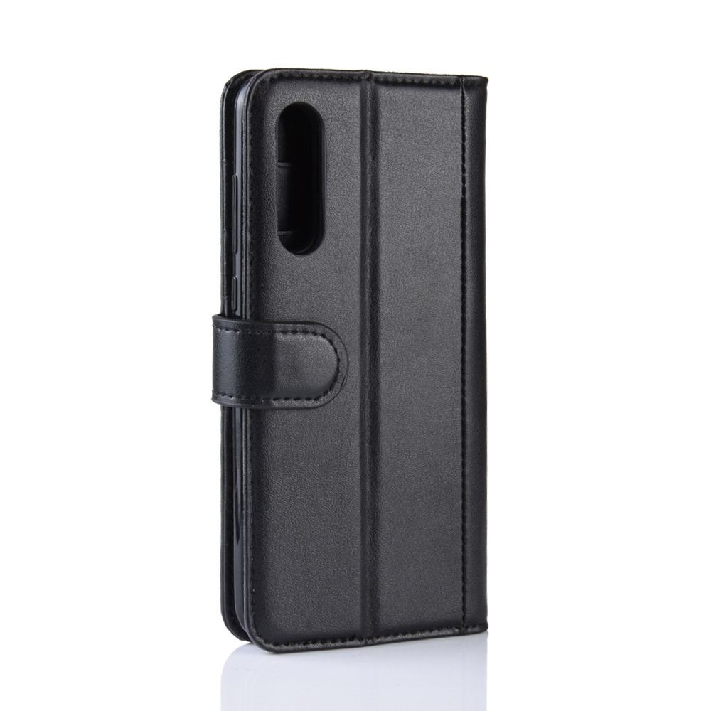 Coquille de Téléphone en Cuir Divisé Avec Emplacements de Carte Pour Xiaomi mi 9 / Mi 9 Explorer - le Noir