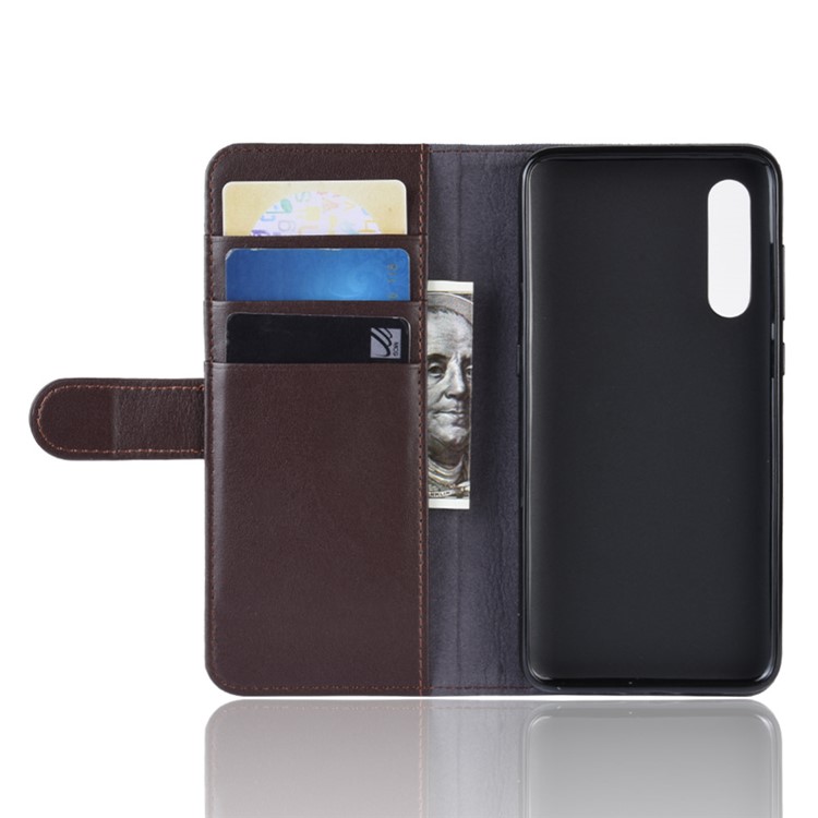 Split Leather Phone Shell with Card Slots for Xiaomi Mi 9/Mi 9 Explore - Brown-5