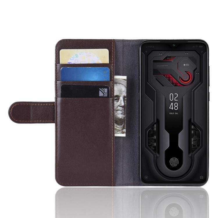 Split Leather Phone Shell with Card Slots for Xiaomi Mi 9/Mi 9 Explore - Brown-6