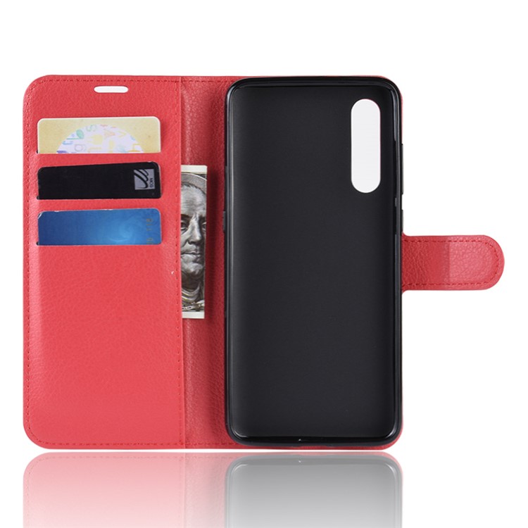 Litchi Skin PU Leather Magnetic Stand Flip Case for Xiaomi Mi 9 SE - Red-3