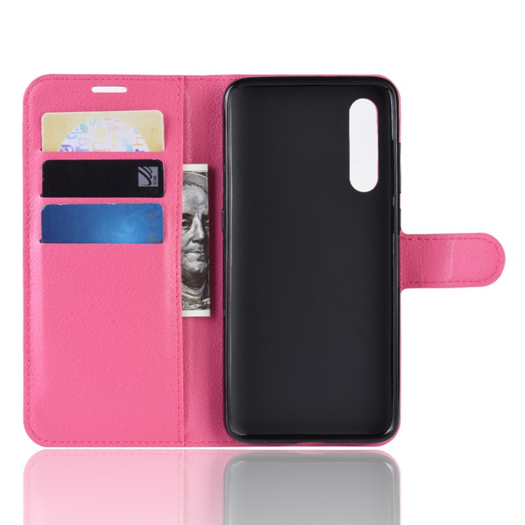 Litchi Skin PU Leather Magnetic Stand Flip Case for Xiaomi Mi 9 SE - Rose-3